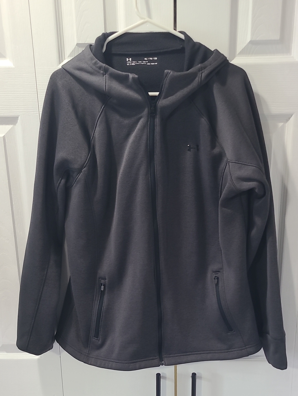 Under Armour Men's Dark Gray Full-Zip Hooded Performance Jacket